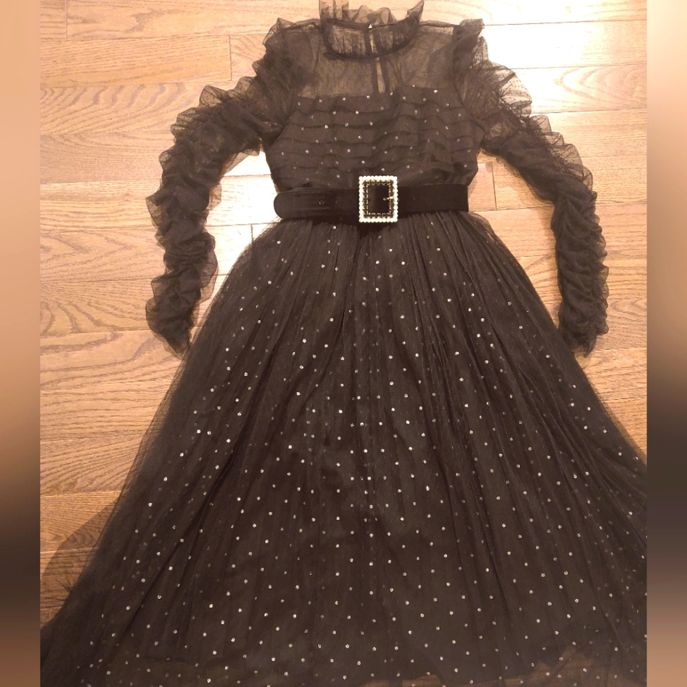Queenia black tulle dress